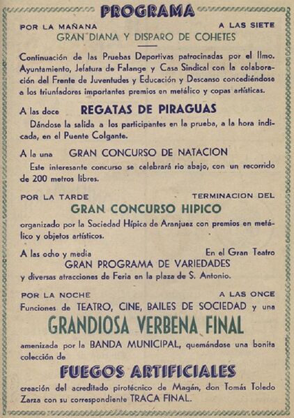 Archivo:Programa Fiestas 1945 ó 46 Aranjuez.jpg